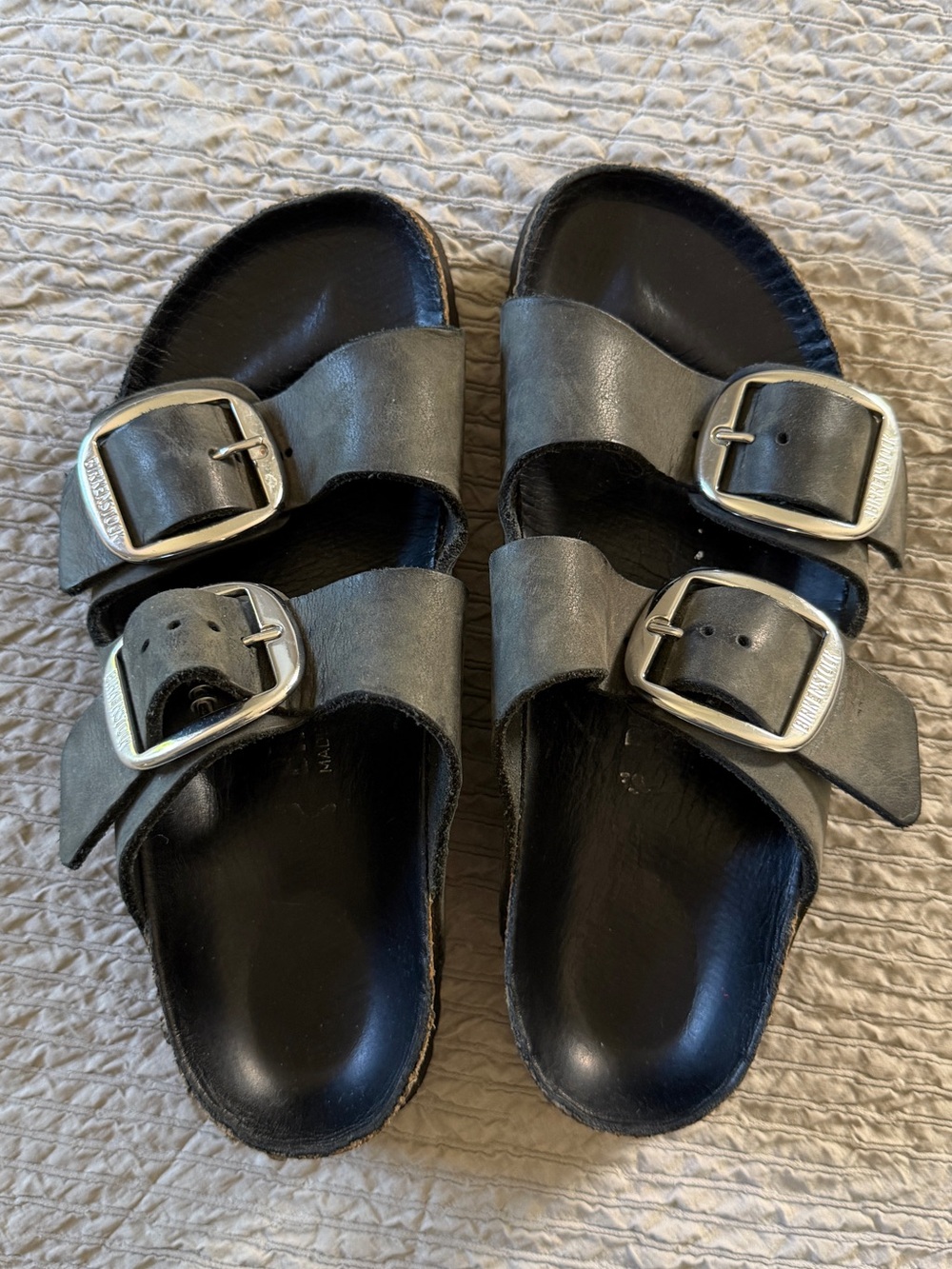Black Birkenstock Big Buckle Sandals
